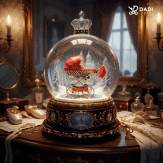 Wózek dla lalek Sojan Royal w szklanej kuli – pomysł na prezent świąteczny, Dadi-Shop